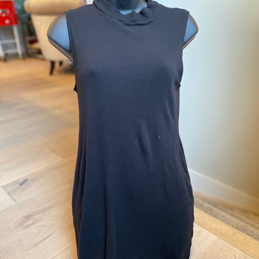 FashionNova Black Ribbed Midi Dress